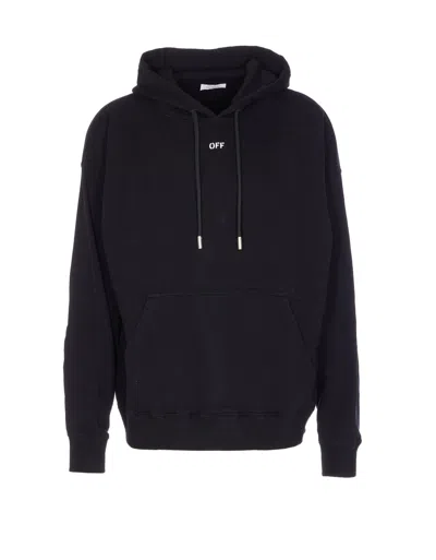 Off-white Hooded Sweatshirt Featuring Graphic Print In Black