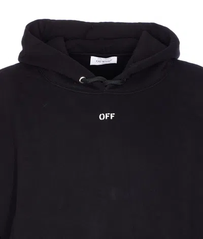 Off-white Hooded Sweatshirt Featuring Graphic Print In Black