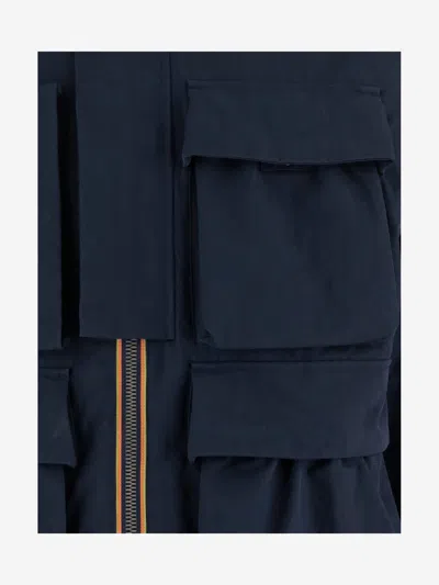 K-way Cotton Blend Jacket With Multiple Pockets In Animal Print