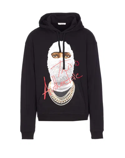 Ih Nom Uh Nit Hooded Sweater With Front Pocket And Print In Animal Print