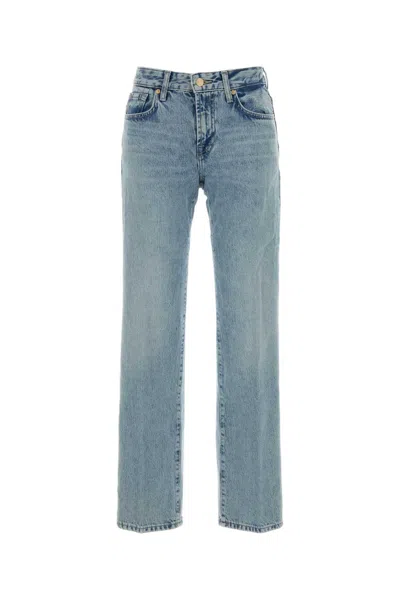 7 For All Mankind Faded Wash Five-pocket Denim Trousers In Blue