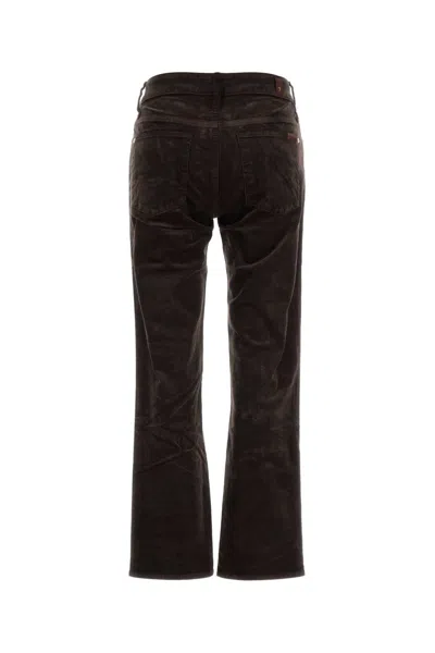 7 For All Mankind Calie Straight Mid-rise Cotton-blend Velvet Straight Pants In Brown