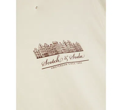 Scotch & Soda Logo Cotton Graphic T-shirt In White