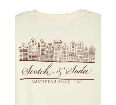 Scotch & Soda Logo Cotton Graphic T-shirt In White