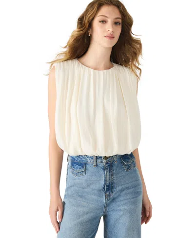 Steve Madden Milana Sleeveless Blouson Top In White