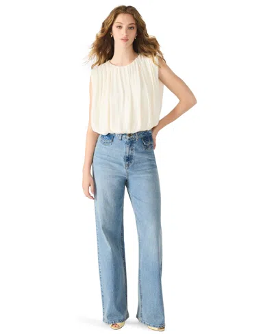 Steve Madden Milana Sleeveless Blouson Top In White