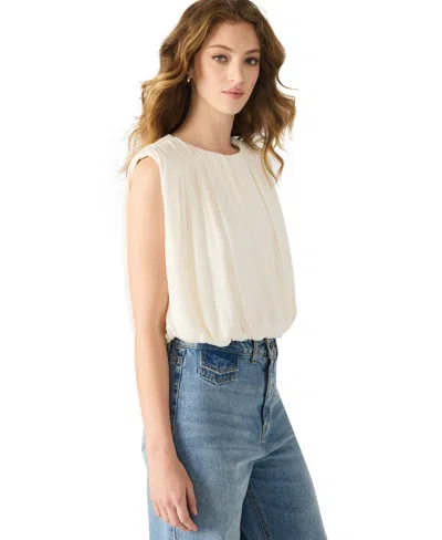 Steve Madden Milana Sleeveless Blouson Top In White