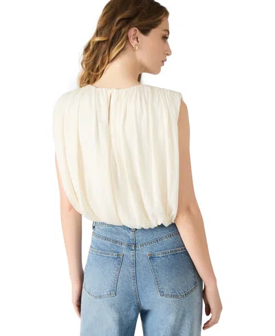 Steve Madden Milana Sleeveless Blouson Top In White