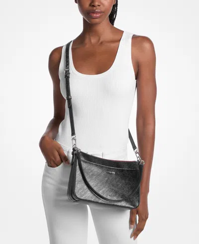 Michael Kors Jet Set Top Zip Pouchette Crossbody Bag In Black