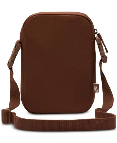 Nike Unisex Heritage Logo Graphic Crossbody Bag 4l In Brown