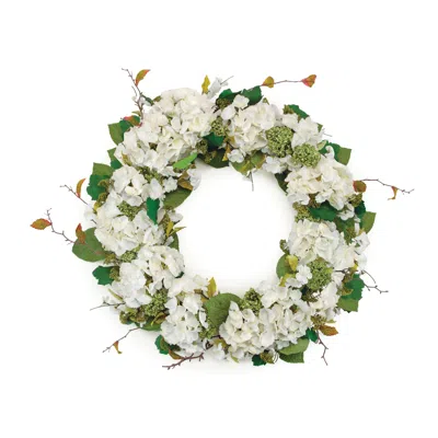 Hivvago Hydrangea And Seedum Floral Wreath 32"d In Multi