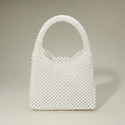 Fashnzfab Pearl Beaded Top Handle Handbag In Multi