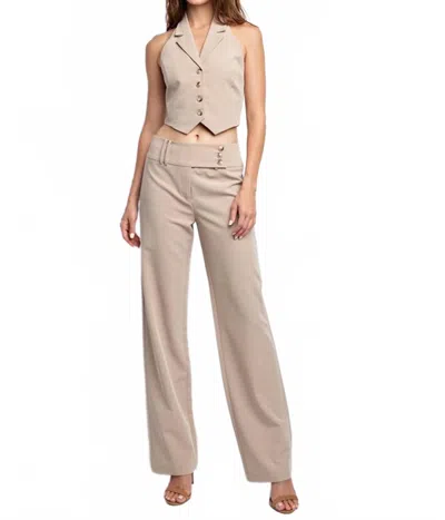 Edit By Nine Boot Cut Pants In Beige In Neutral