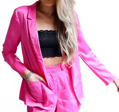 Glam All Of The Lights Blazer In Hot Pink In Pink