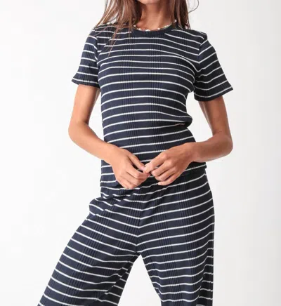 Electric & Rose 90's Stripe Tee In Indigo In Multi