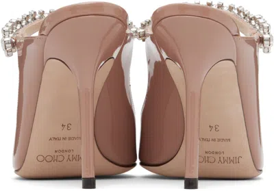 Jimmy Choo Pink Patent Leather Pumps With Crystal Strap