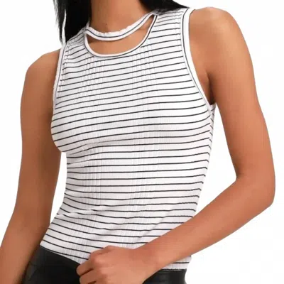 Project Social T Cutout Neck Tank In White In Multi