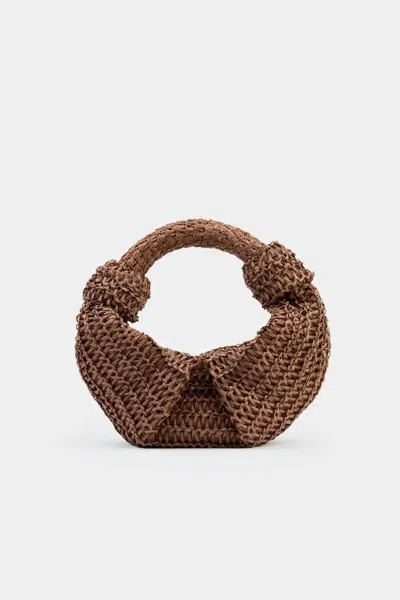 Simon Miller Raffia Lopsy Bag In Chocolate In Gold