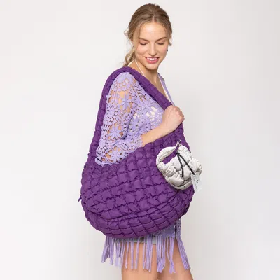 Fashnzfab Quilted Puffer Mini Purse Bag / Bag Charm In Multi