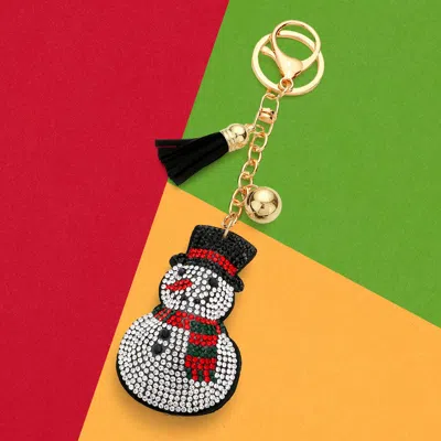 Fashnzfab Bling Snowman Tassel Keychain In Multi
