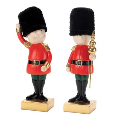 Hivvago Holiday Nutcracker Soldier Figurine (set Of 2) In Multi