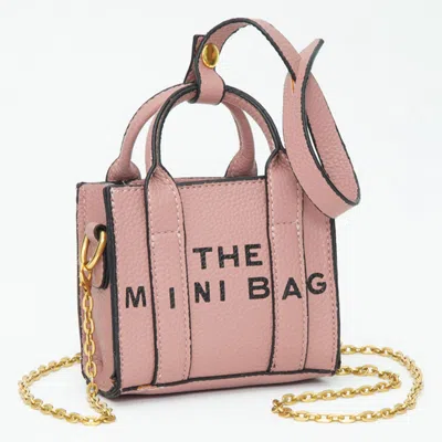 Fashnzfab The Mini Bag Message Pointed Faux Leather Bag Charm / Mini Bag / Crossbody Bag In Pink