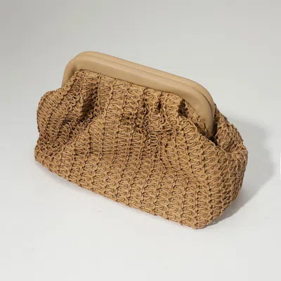 Fashnzfab Woven Raffia Clutch Purse Bag / Crossbody Bag In Green