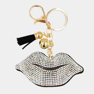 Fashnzfab Bling Lips Tassel Keychain In Multi