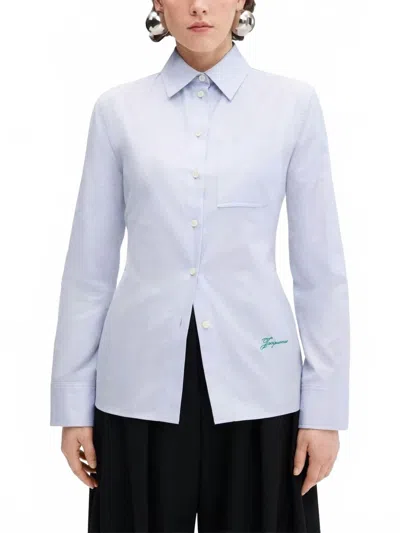 Jacquemus La Chemise De Costume In Light Grey In Blue