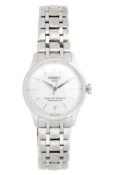 Tissot Chemin Des Tourelles Powermatic 80 Bracelet Watch, 34mm In White