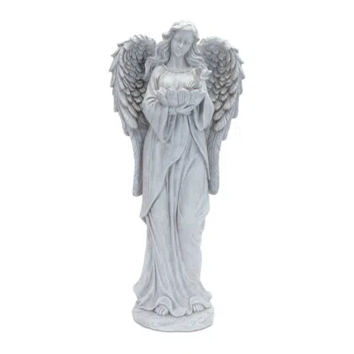 Hivvago Elegant Angel Statue 28.5"h In Gray