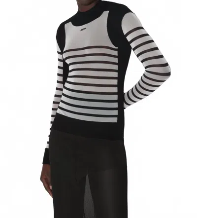 Jean Paul Gaultier Printed 'mariniere' Knit Pullover In White