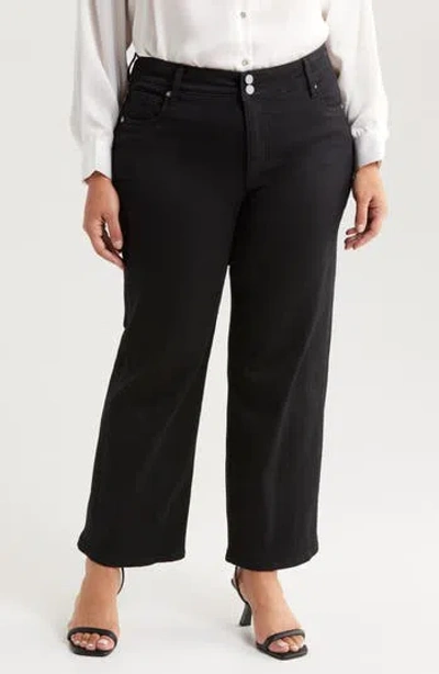 Kut From The Kloth Lucy Double Button Wide Leg Jeans In Black