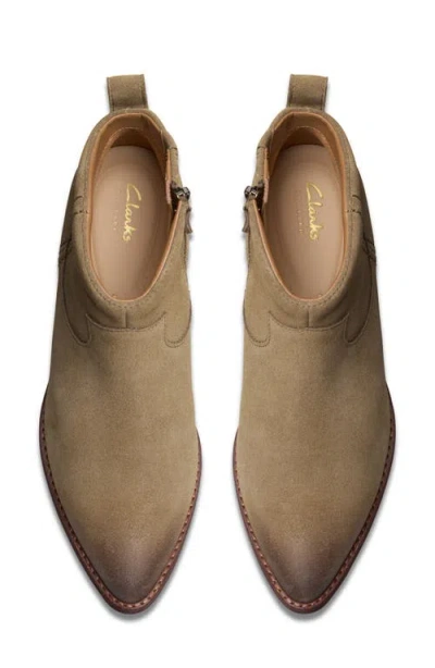 Clarks Morzine Sky Suede Bootie In Neutral