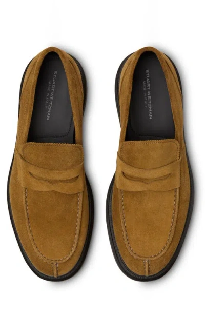 Stuart Weitzman Alvin Penny Loafer In Green