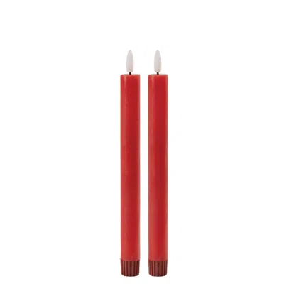 Hivvago Fia Wick Red Taper Candle (set Of 2) In Red