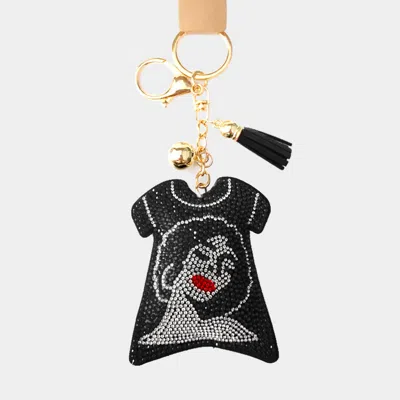 Fashnzfab Bling Girl Accented T-shirts Tassel Keychain In Multi
