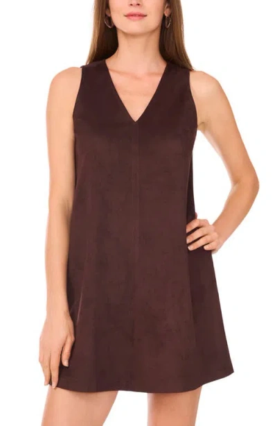 1.state Sleeveless Faux Suede Tank Dress In Brown