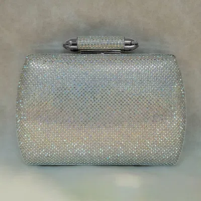 Fashnzfab Bling Studded Structured Hardcase Clutch Evening Bag / Crossbody Bag In Multi