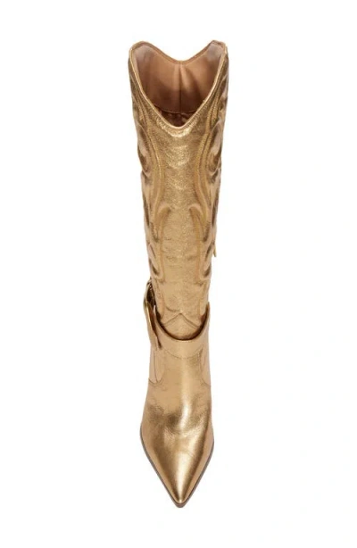 Vince Camuto Biancaa Pointed Toe Western Boot In Gold