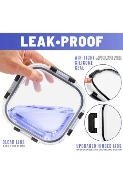 Sorbus Set Of 8 Glass Square Meal Prep Containers With Airtight Lids In Multi