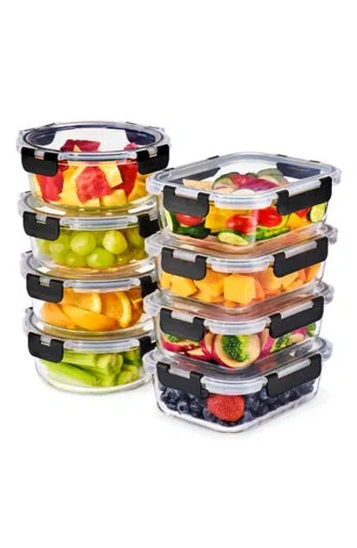 Sorbus Set Of 8 Glass Meal Rectangle Prep Containers With Airtight Lids In Multi