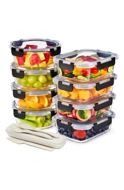Sorbus Set Of 8 Glass Meal Rectangle Prep Containers With Airtight Lids In Multi