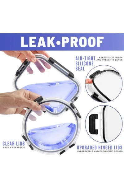 Sorbus Set Of 8 Glass Meal Rectangle Prep Containers With Airtight Lids In Multi