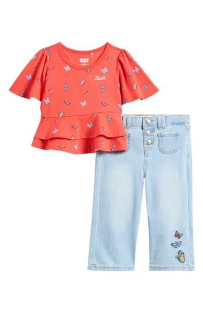 Levi's® Butterfly Peplum Top & Wide Leg Pants Set In Multi