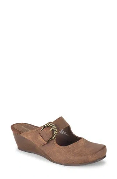 Baretraps Luna Womens Round Closed Toe Mules In Brown