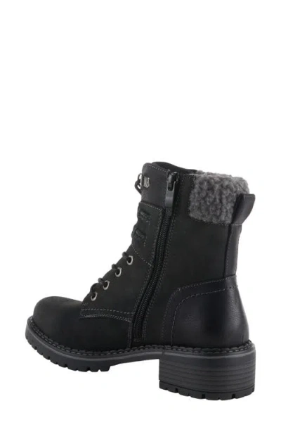 Patrizia By Spring Step Jordyn Faux Fur Lined Lug Sole Boot In Black