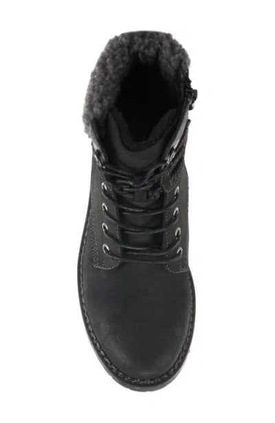 Patrizia By Spring Step Jordyn Faux Fur Lined Lug Sole Boot In Black