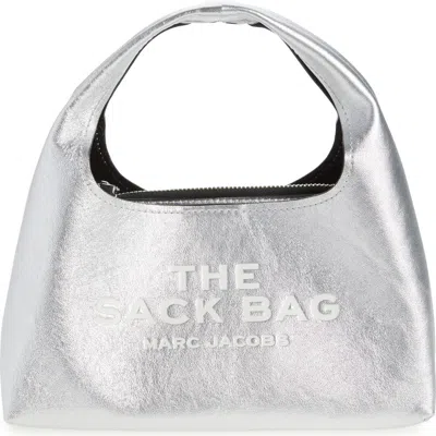 Marc Jacobs The Mini Leather Sack Bag In Silver
