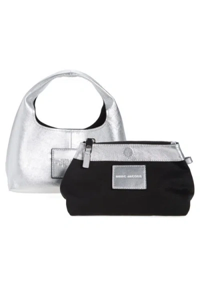 Marc Jacobs The Mini Leather Sack Bag In Silver